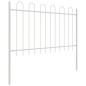 vidaXL Recinzione da Giardino con Punta a Cappa, Bianca, 5.1 x 0.8 m, in Acciaio vidaXL Recinzione da Giardino con Punta a Cappa, Bianca, 5.1 x 0.8 m, in Acciaio