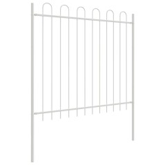 vidaXL Recinzione da Giardino con Parte Superiore ad Arco Bianca 5.1x1.5 m in Acciaio