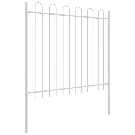 vidaXL Recinzione da Giardino con Parte Superiore ad Arco Bianca 5.1x1.5 m in Acciaio