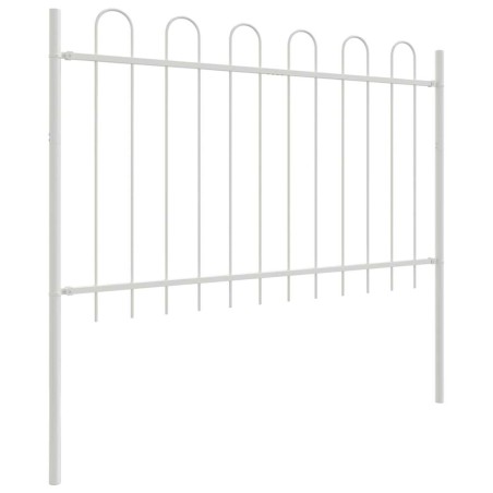 vidaXL Recinzione da Giardino con Parte Superiore a Cerchio Bianca 6.8x1 m in Acciaio