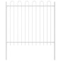 vidaXL Recinzione da Giardino con Parte Superiore a Cerchio Bianca, 6,8x1,5 m in Acciaio vidaXL Recinzione da Giardino con Parte Superiore a Cerchio Bianca, 6,8x1,5 m in Acciaio