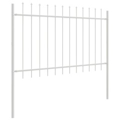 vidaXL Recinzione da Giardino con Punta a Lancia - Bianca, 8.5 x 1.2 m, Acciaio