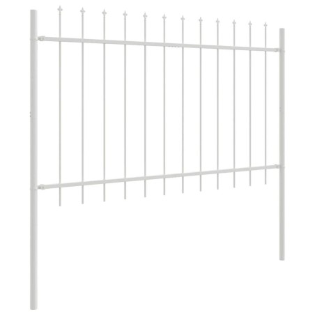 vidaXL Recinzione da Giardino con Punta a Lancia - Bianca, 8.5 x 1.2 m, Acciaio