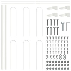 vidaXL Staccionata da Giardino con Parte Superiore ad Arco Bianca, 8,5x0,6 m in Acciaio