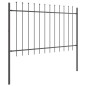 vidaXL Recinzione da Giardino con Punta a Lancia Grigia 10.2x1.2 m in Acciaio vidaXL Recinzione da Giardino con Punta a Lancia Grigia 10.2x1.2 m in Acciaio