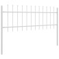 vidaXL Recinzione da Giardino con Punte Bianche - 10.2 x 0.6 m - Acciaio vidaXL Recinzione da Giardino con Punte Bianche - 10.2 x 0.6 m - Acciaio