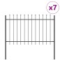 vidaXL Recinzione da Giardino con Punta a Lancia Grigia 11,9 x 1 m, Acciaio vidaXL Recinzione da Giardino con Punta a Lancia Grigia 11,9 x 1 m, Acciaio