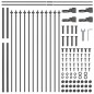 vidaXL Recinto da Giardino con Punta Affilata, Grigio, 11.9 x 1.2 m, Acciaio