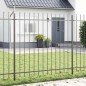 vidaXL Cancello da Giardino con Punta a Lancia Grigio, 11.9 x 1.5 m, in Acciaio