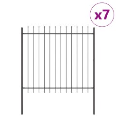 vidaXL Cancello da Giardino con Punta a Lancia Grigio, 11.9 x 1.5 m, in Acciaio