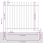 vidaXL Cancello da Giardino con Punta a Lancia Grigio, 11.9 x 1.5 m, in Acciaio