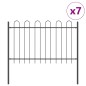 vidaXL Recinzione da Giardino con Parte Superiore ad Arco, Grigia 11,9x1,2 m in Acciaio vidaXL Recinzione da Giardino con Parte Superiore ad Arco, Grigia 11,9x1,2 m in Acciaio