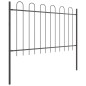 vidaXL Recinzione da Giardino con Parte Superiore ad Arco, Grigia 11,9x1,2 m in Acciaio vidaXL Recinzione da Giardino con Parte Superiore ad Arco, Grigia 11,9x1,2 m in Acciaio