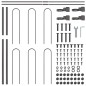 vidaXL Recinzione da Giardino con Parte Superiore ad Arco, Grigia 11,9x1,2 m in Acciaio vidaXL Recinzione da Giardino con Parte Superiore ad Arco, Grigia 11,9x1,2 m in Acciaio