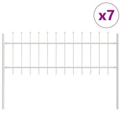 vidaXL Recinzione da Giardino con Punta a Lancia - Bianca, 11,9 x 0,6 m, Acciaio