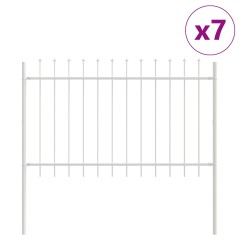 vidaXL Recinzione da giardino con punta a lancia – Bianca, 11.9 x 1.2 m, in acciaio