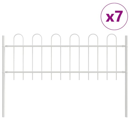 vidaXL Recinzione da Giardino con cima ad arco bianca 11,9x0,6 m in acciaio
