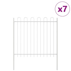 vidaXL Recinzione da Giardino con Parte Superiore a Cerchio Bianca 11,9x1,5 m in Acciaio
