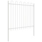 vidaXL Recinzione da Giardino con Parte Superiore a Cerchio Bianca 11,9x1,5 m in Acciaio