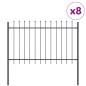 vidaXL Recinzione Jardin con punta a lancia grigia 13.6 x 1.2 m in acciaio. vidaXL Recinzione Jardin con punta a lancia grigia 13.6 x 1.2 m in acciaio.