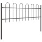 vidaXL Recinzione da Giardino Grigia con Parte Superiore ad Arco - 13.6x0.6 m in Acciaio