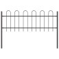 vidaXL Recinzione da Giardino Grigia con Parte Superiore ad Arco - 13.6x0.6 m in Acciaio