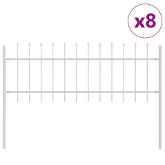vidaXL Recinzione da Giardino con Punta Affilata - Bianca, 13.6 x 0.6 m, Acciaio