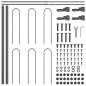 vidaXL Recinzione da Giardino con Parte Superiore ad Arco Grigia 15.3x0.6 m in Acciaio