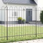 vidaXL Recinzione da giardino grigia con cima ad arco, 15,3 x 1,5 m, in acciaio vidaXL Recinzione da giardino grigia con cima ad arco, 15,3 x 1,5 m, in acciaio
