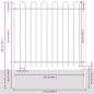vidaXL Recinzione da giardino grigia con cima ad arco, 15,3 x 1,5 m, in acciaio vidaXL Recinzione da giardino grigia con cima ad arco, 15,3 x 1,5 m, in acciaio