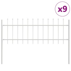 vidaXL Recinzione per Giardino con Punta a Lancia Bianca 15,3x0,6 m in Acciaio