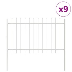 vidaXL Recinzione da Giardino con Punta - Bianca, 15.3 x 1.2 m, in Acciaio