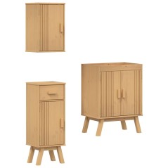 vidaXL Set di mobili da bagno in pino da 3 pezzi