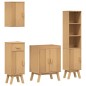 Set di mobili per il bagno in legno massello di pino, 4 pezzi