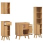 Set di mobili per il bagno in legno massello di pino, 4 pezzi