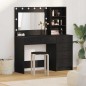 Set da toeletta a 2 pezzi con LED in legno ingegnerizzato nero Set da toeletta a 2 pezzi con LED in legno ingegnerizzato nero