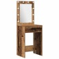 Set da Toeletta a 2 Pezzi con LED in Legno Antico