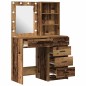 Set da Toeletta a 2 Pezzi con LED in Legno Antico