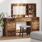 vidaXL Set di 3 pezzi di tavolo da toeletta con LED legno vecchio legno ingegnerizzato vidaXL Set di 3 pezzi di tavolo da toeletta con LED legno vecchio legno ingegnerizzato