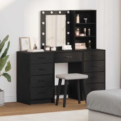 Set Trucco 3 Pezzi con LED in Legno Nero