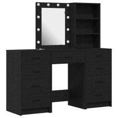 Set Trucco 3 Pezzi con LED in Legno Nero