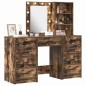 Set trucco 3 pezzi vidaXL con LED in legno ingegnerizzato rovere affumicato Set trucco 3 pezzi vidaXL con LED in legno ingegnerizzato rovere affumicato