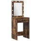 Set trucco 3 pezzi vidaXL con LED in legno ingegnerizzato rovere affumicato Set trucco 3 pezzi vidaXL con LED in legno ingegnerizzato rovere affumicato