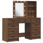 Set da trucco 3 pezzi con LED in legno nero Set da trucco 3 pezzi con LED in legno nero
