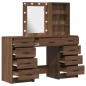 Set da trucco 3 pezzi con LED in legno nero Set da trucco 3 pezzi con LED in legno nero