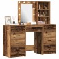 vidaXL Set Tavolo Trucco 3 Pezzi con LED Legno Antico