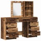 vidaXL Set Tavolo Trucco 3 Pezzi con LED Legno Antico