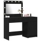Set di 2 Tavoli da Trucco con LED in Legno Nero Set di 2 Tavoli da Trucco con LED in Legno Nero