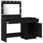 Set di 2 Tavoli da Trucco con LED in Legno Nero Set di 2 Tavoli da Trucco con LED in Legno Nero