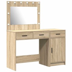 Set Toeletta 2 Pezzi con LED in Legno Ingegnerizzato Rovere Sonoma
